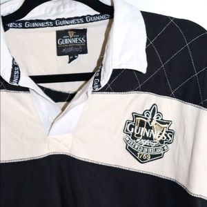 XL Guinness Rugby long sleeve white& black stripes